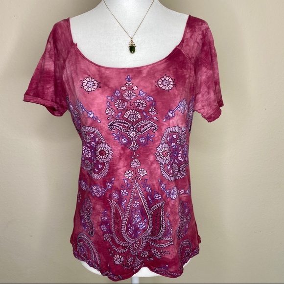 Lucky Brand Tops - Lucky Brand Tie Dye Boho Print Shirt NWOT